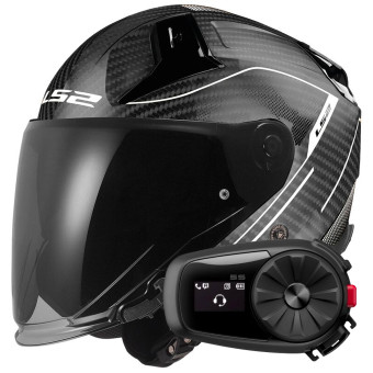 Open Face LS2 Infinity II C Counter Cool Grey OF603 + Kit Bluetooth 5S Solo