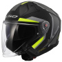Casque Open Face LS2 Infinity II Focus Matt Black H-V Yellow OF603