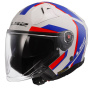 Casque Open Face LS2 Infinity II Focus White Blue Red OF603
