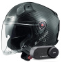 Casque Open Face LS2 Infinity II Gloss Carbon OF603 + Kit Bluetooth Lokui K30