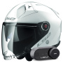 Casque Open Face LS2 Infinity II Gloss White OF603 + Kit Bluetooth Lokui K30