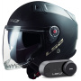 Casque Open Face LS2 Infinity II Matt Black OF603 + Kit Bluetooth Lokui K30