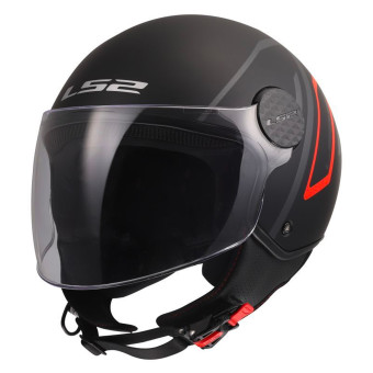 Open Face LS2 Sphere Lux II Minim Black Red OF558