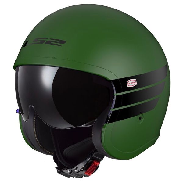 Open Face LS2 Spitfire II Retro Matt Military Green OF599