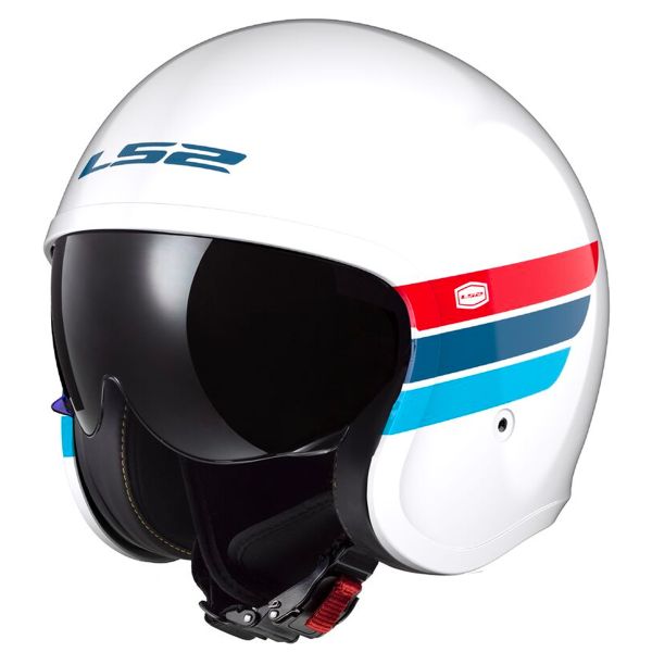 Open Face LS2 Spitfire II Retro White Blue Red OF599