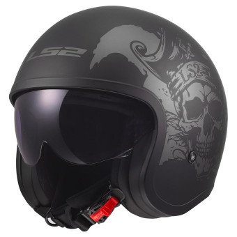 Casque Open Face LS2 Spitfire II Willy Black Grey OF599
