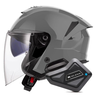 Open Face LS2 Verso II Solid Nardo Grey OF618 + Kit Bluetooth BT Mini