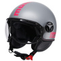 Casque Open Face Momo Design FGTR Classic Fluo Matt Grey Fucsia