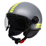 Casque Open Face Momo Design FGTR Classic Fluo Matt Grey Yellow Fluo