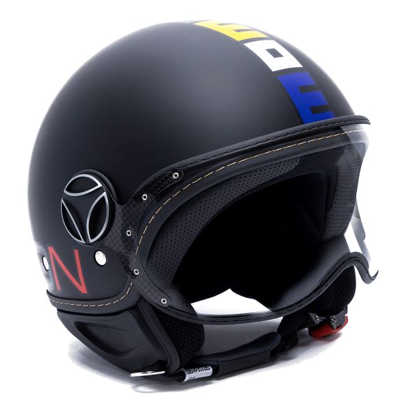 Open Face Momo Design FGTR Classic Matt Black Multicolor