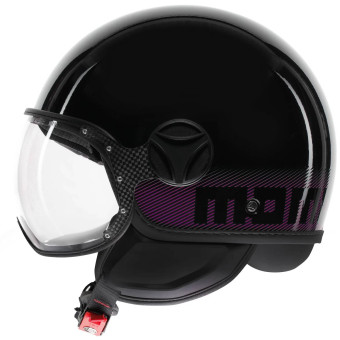 Casque Open Face Momo Design FGTR Classic Stripes Matt Black Fushia Casque Open Face Momo Design FGTR Classic Stripes Matt Black Fushia