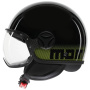 Casque Open Face Momo Design FGTR Classic Stripes Matt Black Yellow Fluo