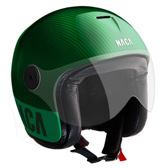 Casque Open Face Naca Riviera Visor Green Carbon Casque Open Face Naca Riviera Visor Green Carbon