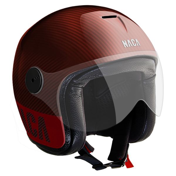Open Face Naca Riviera Visor Red Carbon Open Face Naca Riviera Visor Red Carbon