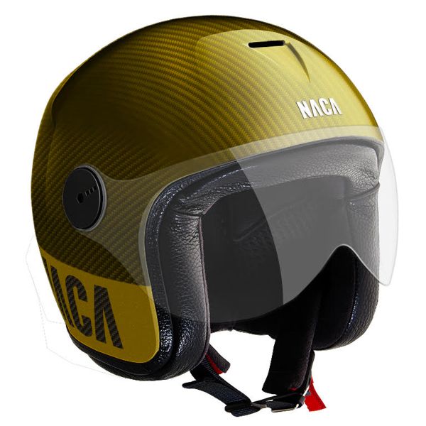 Open Face Naca Riviera Visor Yellow Carbon Open Face Naca Riviera Visor Yellow Carbon