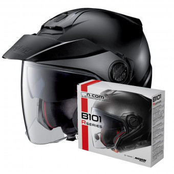 Open Face Nolan N40 5 Classic N-Com Flat Black 10 + Kit Bluetooth B101R