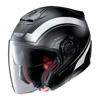 Casque Open Face Nolan N40 5 Resolute N-Com Flat Black White 16 Casque Open Face Nolan N40 5 Resolute N-Com Flat Black White 16