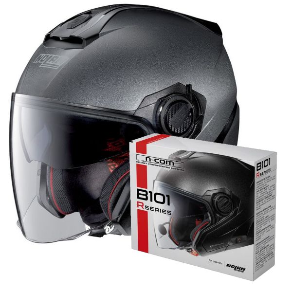 Open Face Nolan N40 5 Special N-Com Black Graphite 9 + Kit Bluetooth B101R