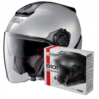 Open Face Nolan N40 5 Special N-Com Salt Silver 11 + Kit Bluetooth B101R