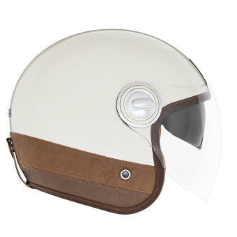 Casque Open Face NOX Heritage Cream Leather Brown Casque Open Face NOX Heritage Cream Leather Brown