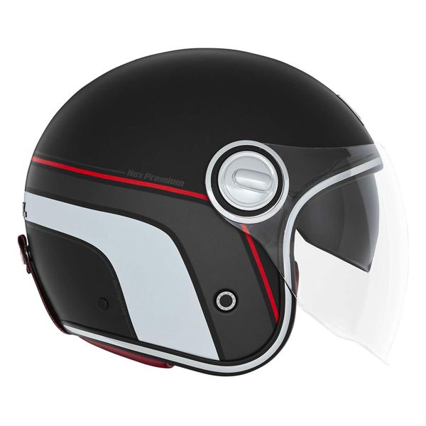 Open Face NOX Heritage Line Matt Black Red White