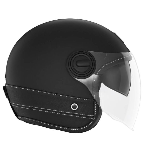 Open Face NOX Heritage Matt Black Leather Black Open Face NOX Heritage Matt Black Leather Black