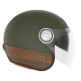 Casque Open Face NOX Heritage Matt Kaki Leather Brown