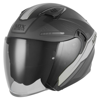 Casque Open Face NOX N130 Ekto Mat Black Silver