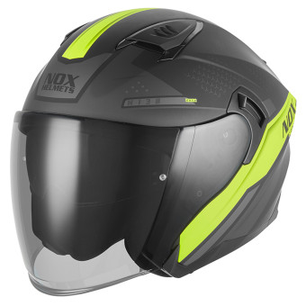 Casque Open Face NOX N130 Ekto Mat Black Yellow