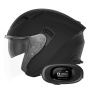 Casque Open Face NOX N130 Matt Black + Kit bluetooth 5R Lite Solo