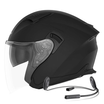 Casque Open Face NOX N130 Matt Black + Kit Bluetooth Lokui K10 Casque Open Face NOX N130 Matt Black + Kit Bluetooth Lokui K10