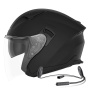 Casque Open Face NOX N130 Matt Black + Kit Bluetooth Lokui K10