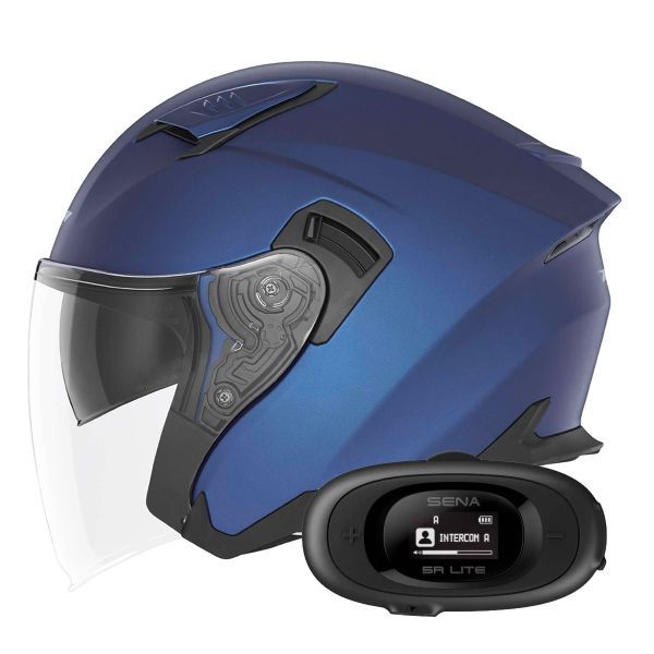 Open Face NOX N130 Matt Blue + Kit bluetooth 5R Lite Solo Open Face NOX N130 Matt Blue + Kit bluetooth 5R Lite Solo