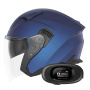 Casque Open Face NOX N130 Matt Blue + Kit bluetooth 5R Lite Solo