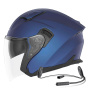 Casque Open Face NOX N130 Matt Blue + Kit Bluetooth Lokui K10