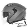 Casque Open Face NOX N130 Matt Titanium + Kit Bluetooth Lokui K10