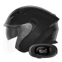Casque Open Face NOX N130 Shiny Black + Kit bluetooth 5R Lite Solo