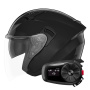 Casque Open Face NOX N130 Shiny Black + Kit Bluetooth 5S Solo