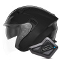 Casque Open Face NOX N130 Shiny Black + Kit Bluetooth BT Mini