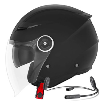 Open Face NOX N181 Matt Black + Kit Bluetooth Lokui K10