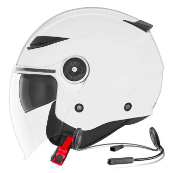 Open Face NOX N181 White + Kit Bluetooth Lokui K10