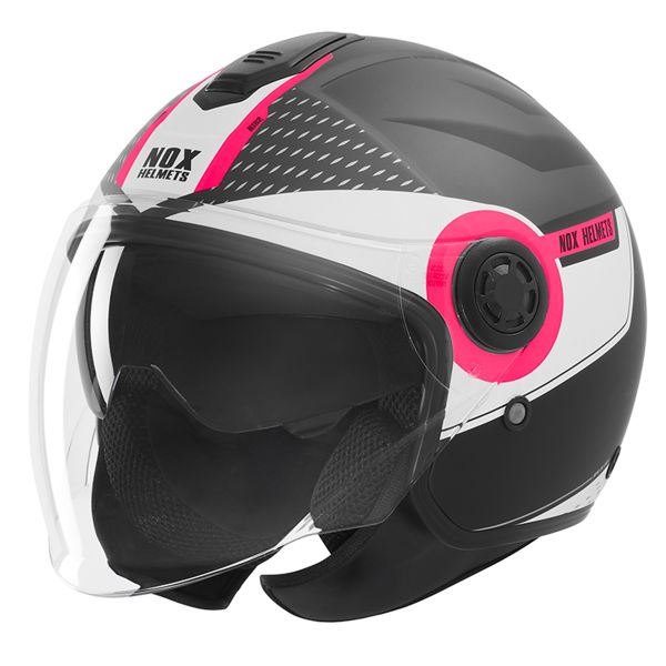 Open Face NOX N182 Round Mat Black Pink
