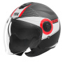 Casque Open Face NOX N182 Round Mat Black Red