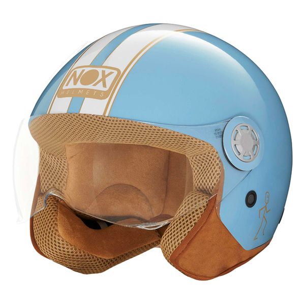 Open Face NOX N210 Evo Pastel Blue White Line Open Face NOX N210 Evo Pastel Blue White Line