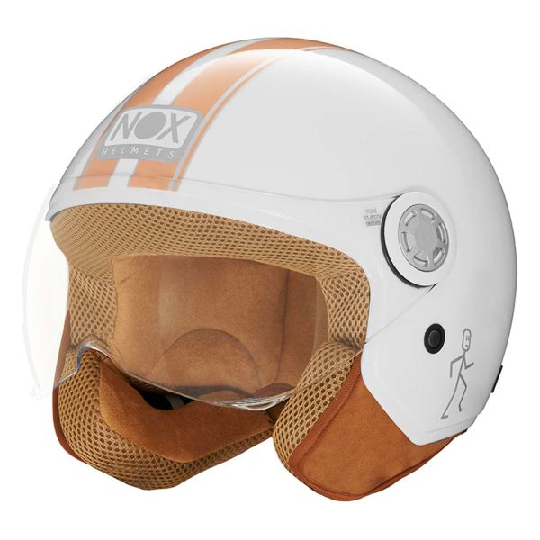 Open Face NOX N210 Evo White Pastel Orange Line Open Face NOX N210 Evo White Pastel Orange Line