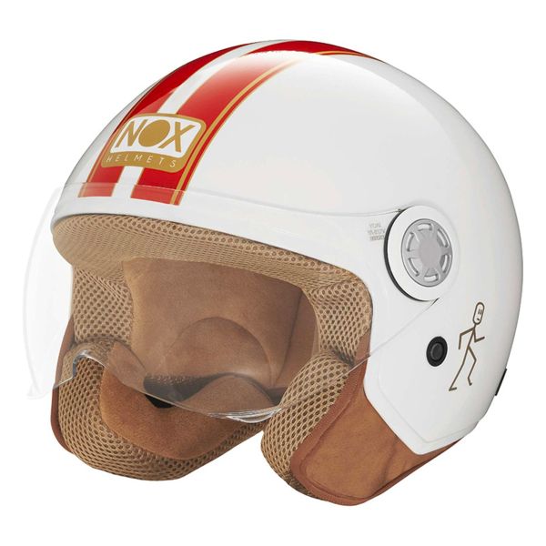 Open Face NOX N210 Evo White Red Line Open Face NOX N210 Evo White Red Line