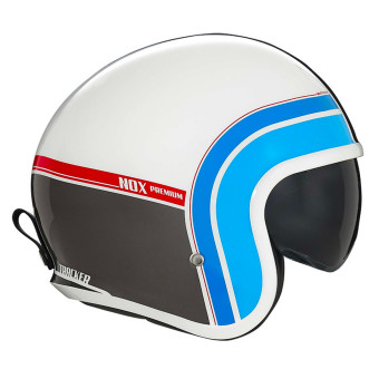 Casque Open Face NOX Next Tracker White Blue Red