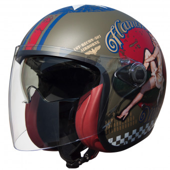 Casque Open Face Premier Vangarde Pinup Military BM MAT Casque Open Face Premier Vangarde Pinup Military BM MAT