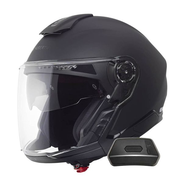 Open Face Schuberth J2 Matt Black + Kit Bluetooth SC2
