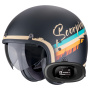 Casque Open Face Scorpion Belfast Evo Adonis Matt Black Beige + Kit bluetooth 5R Lite